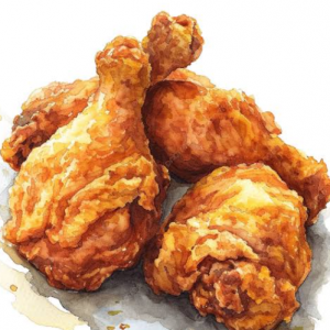 Fried chicken with French fries